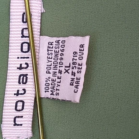 Vintage, Olive shirt, 100% Polyester, by Notations - Picture 4 of 8